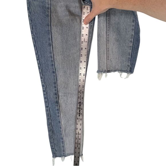 Abercrombie & Fitch High Rise Mom Jeans Two Tone Raw Hem SIZE 25 Womens Y2k A&F - Picture 3 of 8